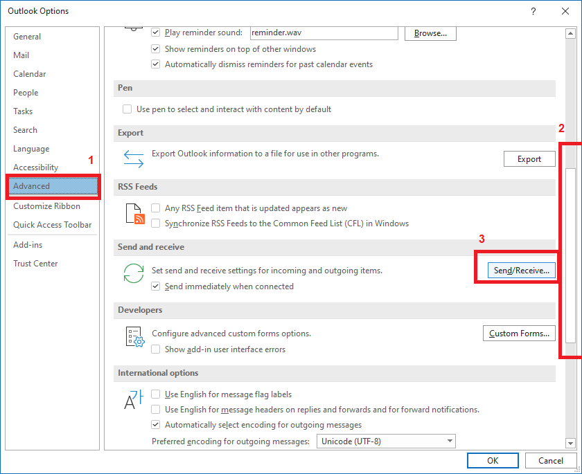 Step 2 Change Outlook Interval